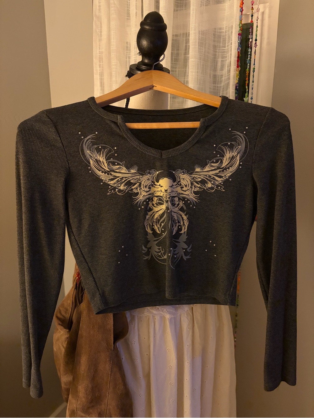 Y2K Graphic Long-Sleeve Women's crop top